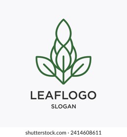 Green Ecology Leaf Vector Logo