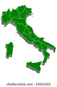 green ecology map of Italy vector illustration