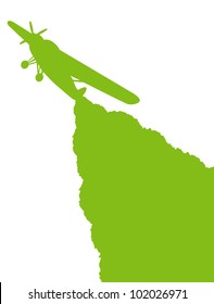 Green ecology plane vector background