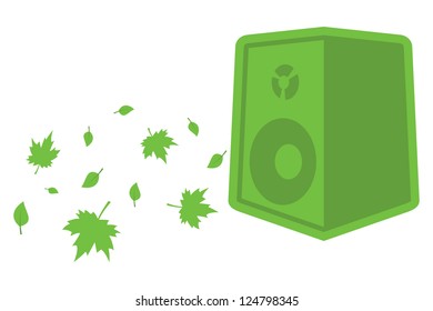 green ecology speaker with leafs