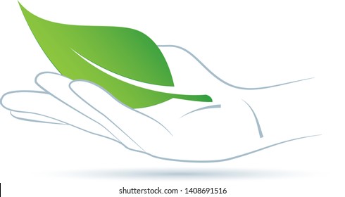 Green ecology symbol save nature with leaf