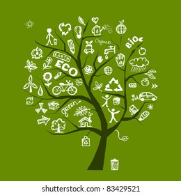 Green ecology tree concept for your design