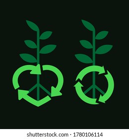 Green Ecology Vecology Icon & Recyceln Art