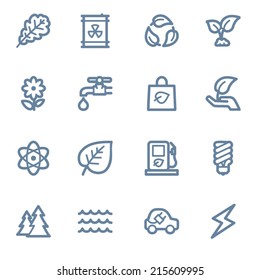 Green ecology web icons set