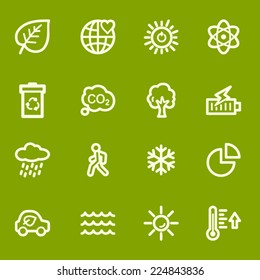 Green ecology web icons set