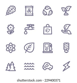 Green ecology web icons set