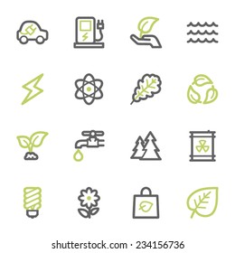 Green ecology web icons set