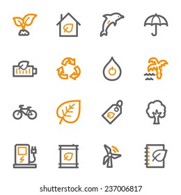Green ecology web icons set