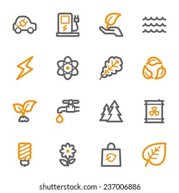 Green ecology web icons set
