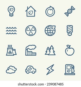 Conjunto de iconos de la web de ecología verde