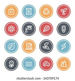 Conjunto de iconos de la web de ecología verde