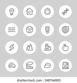 Green ecology web icons set