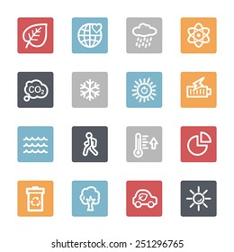 Conjunto de iconos de la web de ecología verde