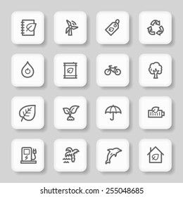 Green ecology web icons set