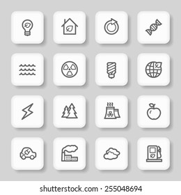 Conjunto de iconos de la web de ecología verde