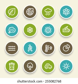 Conjunto de iconos de la web de ecología verde