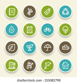 Green ecology web icons set