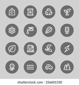 Conjunto de iconos de la web de ecología verde