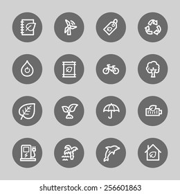 Conjunto de iconos de la web de ecología verde