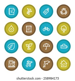 Conjunto de iconos de la web de ecología verde