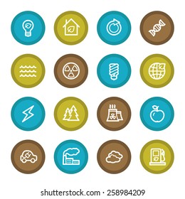 Green ecology web icons set