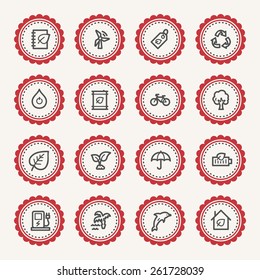 Green ecology web icons set