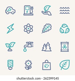 Green ecology web icons set