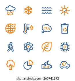 Green ecology web icons set