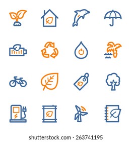Green ecology web icons set