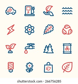 Green ecology web icons set