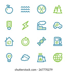 Green ecology web icons set