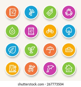 Conjunto de iconos de la web de ecología verde