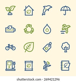 Green ecology web icons set