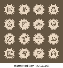 Green ecology web icons set