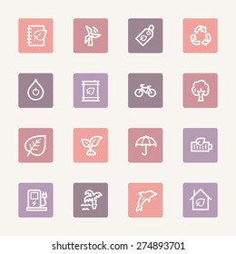 Green ecology web icons set