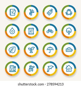 Green ecology web icons set