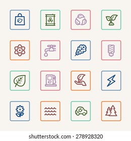 Green ecology web icons set