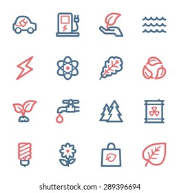 Green ecology web icons set
