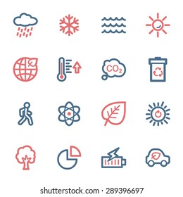 Green ecology web icons set