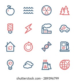 Green ecology web icons set