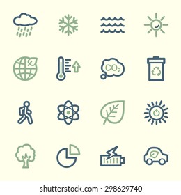 Conjunto de iconos de la web de ecología verde