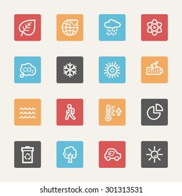 Conjunto de iconos de la web de ecología verde