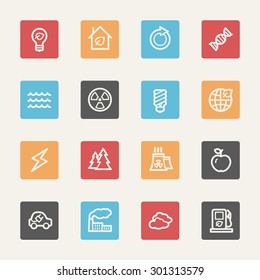 Green ecology web icons set