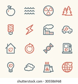 Green ecology web icons set