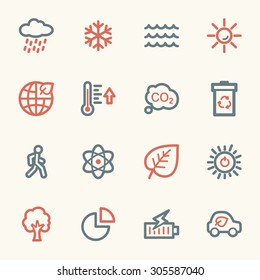 Conjunto de iconos de la web de ecología verde