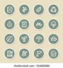 Green ecology web icons set