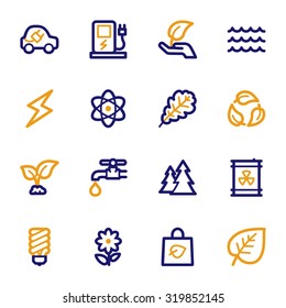 Green ecology web icons set