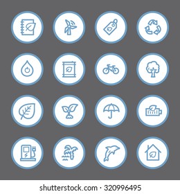Conjunto de iconos de la web de ecología verde