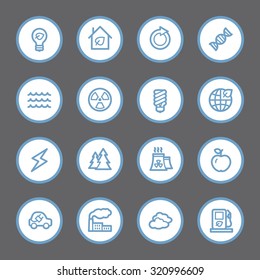 Green ecology web icons set