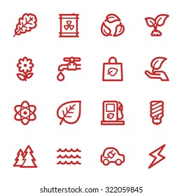 Conjunto de iconos de la web de ecología verde